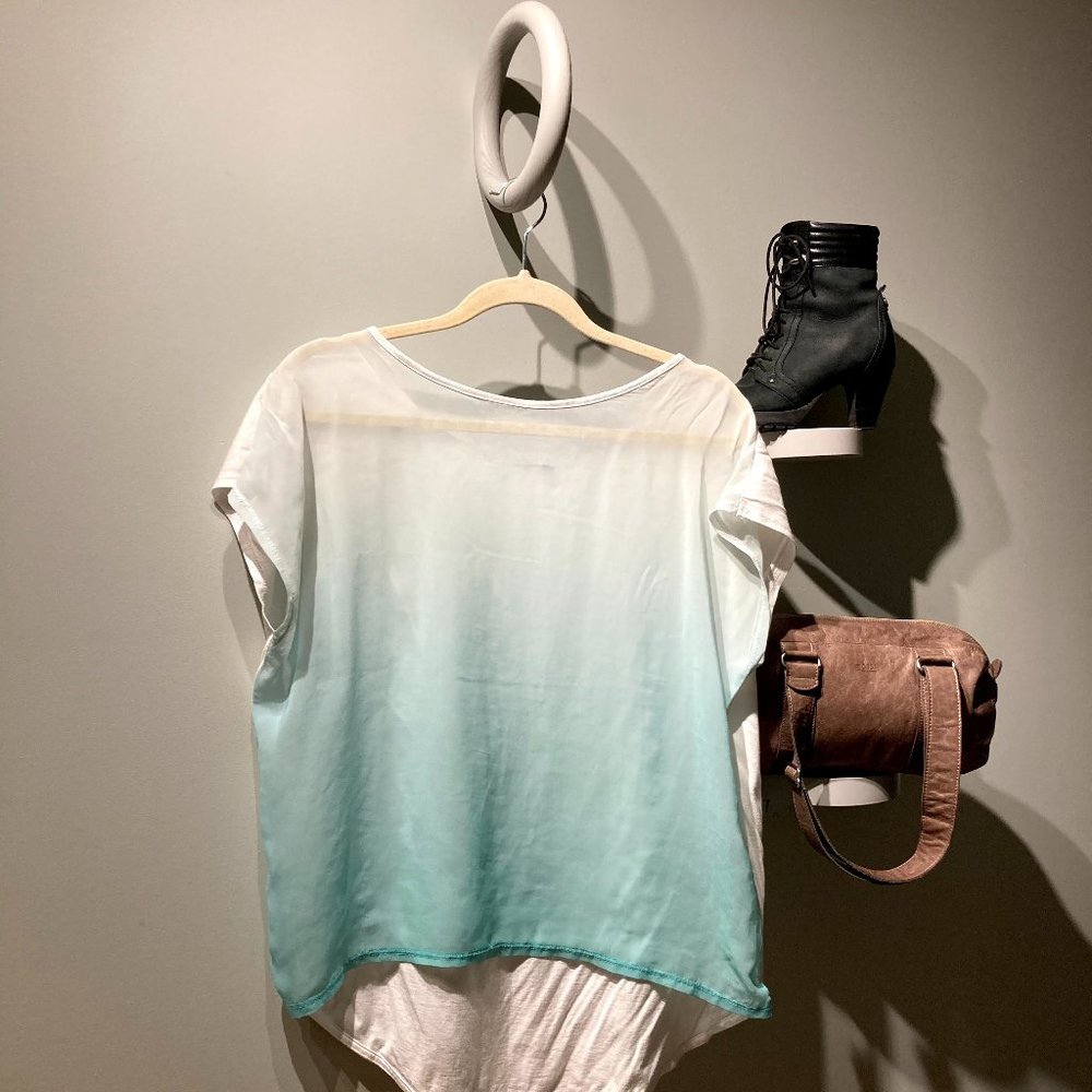 SIMONS TWIK — Oversized Sheer Ombré Tee